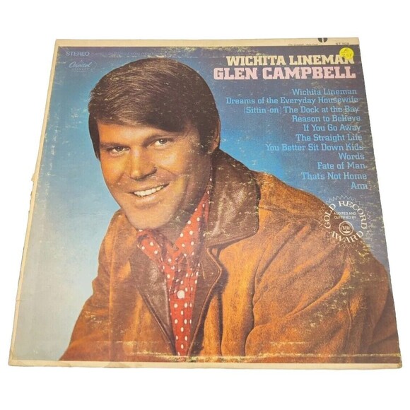 Glen Campbell Wichita Lineman Capitol 12" LP 33 RPM Gold Record Award Vinyl Nice - Picture 1 of 13